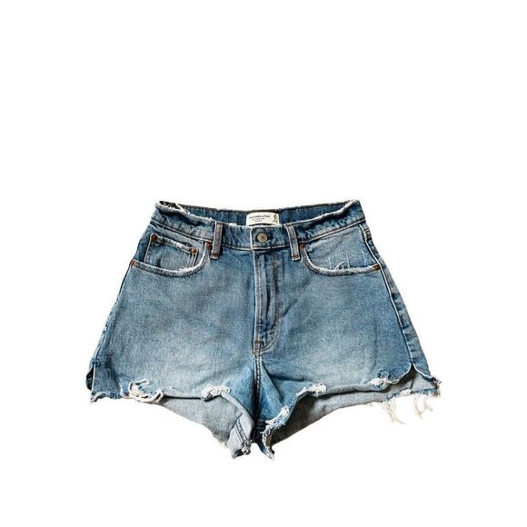 Abercrombie High Rise Cut Off Shorts Size 27 Distressed - Picture 1 of 9